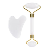 Face Roller Natural Jade Stone  White