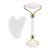 Face Roller Natural Jade Stone  White
