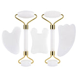Face Roller Natural Jade Stone  White
